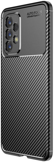 Samsung Galaxy A53 Hoesje Siliconen Carbon TPU Back Cover Zwart afbeelding 1