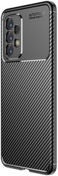 Samsung Galaxy A53 Hoesje Siliconen Carbon TPU Back Cover Zwart afbeelding