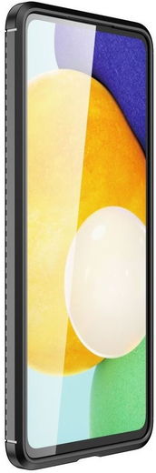 Samsung Galaxy A53 Hoesje Siliconen Carbon TPU Back Cover Zwart afbeelding 2