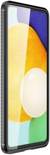 Samsung Galaxy A73 5G Hoesje Siliconen Carbon TPU Back Cover Zwart afbeelding 2