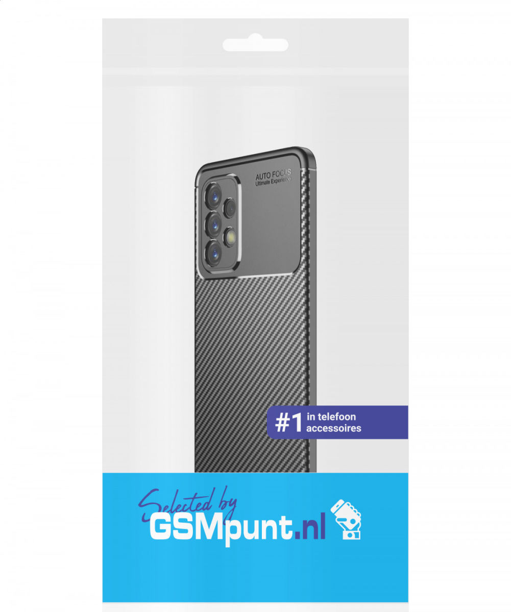 Samsung Galaxy A73 5G Hoesje Siliconen Carbon TPU Back Cover Zwart afbeelding 13