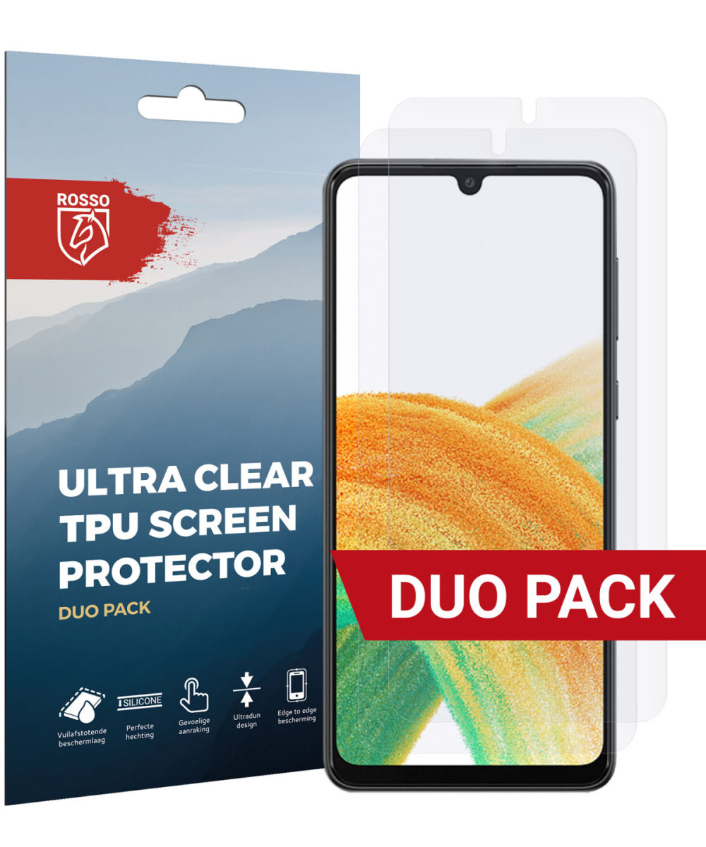Rosso Samsung Galaxy A33 Ultra Clear Screen Protector Duo Pack afbeelding 1
