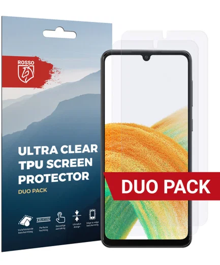 Rosso Samsung Galaxy A33 Ultra Clear Screen Protector Duo Pack afbeelding 1