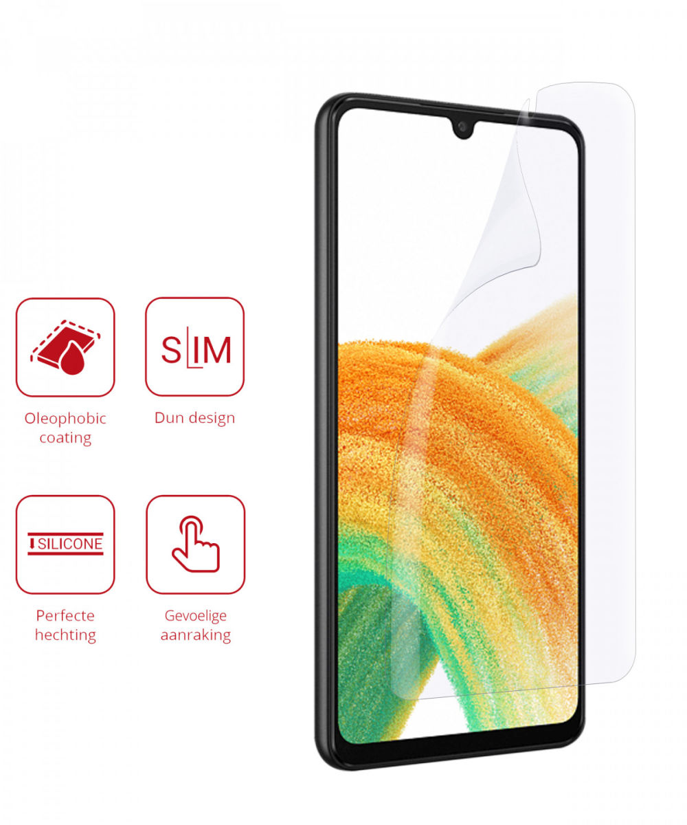 Rosso Samsung Galaxy A33 Ultra Clear Screen Protector Duo Pack afbeelding 2