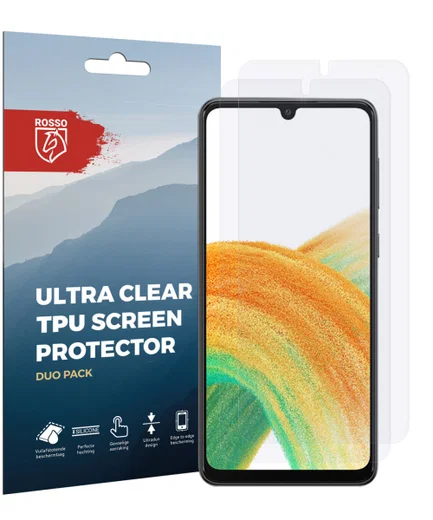 Rosso Samsung Galaxy A33 Ultra Clear Screen Protector Duo Pack afbeelding 9