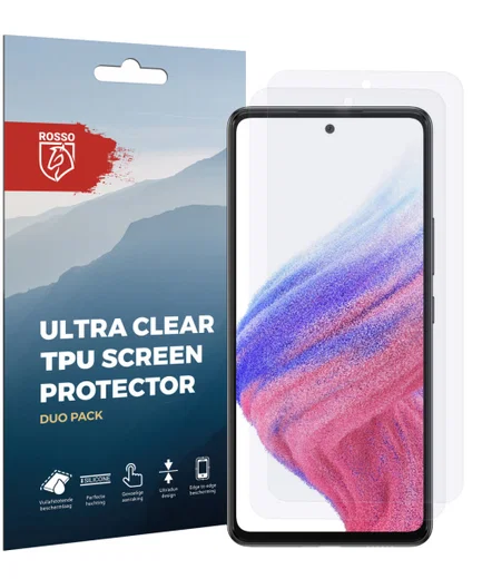 Rosso Samsung Galaxy A53 Ultra Clear Screen Protector Duo Pack afbeelding 10