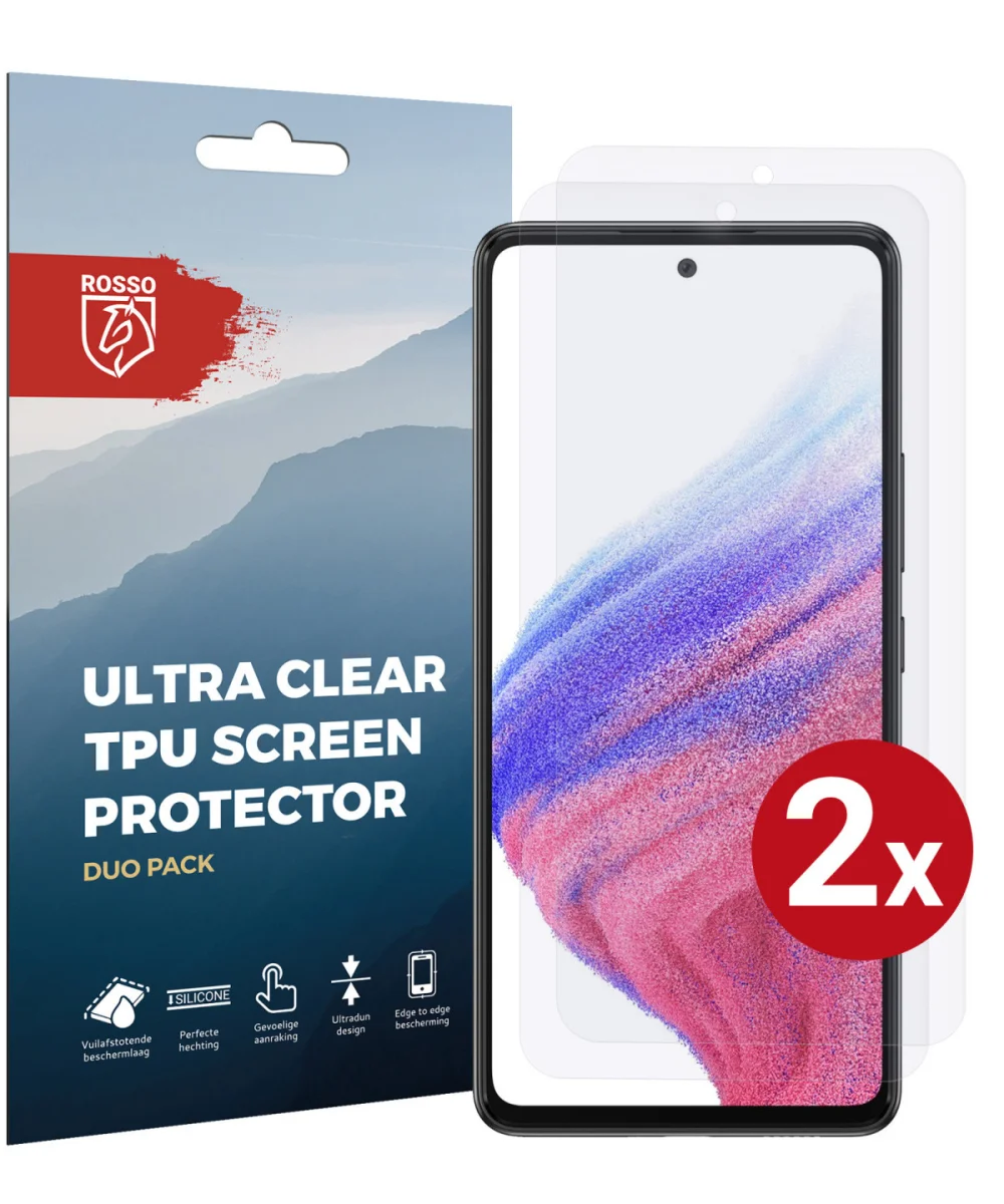 Rosso Samsung Galaxy A53 Ultra Clear Screen Protector Duo Pack afbeelding 1