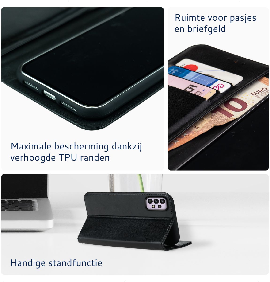 Rosso Element Samsung Galaxy A33 Hoesje Book Cover Wallet Zwart afbeelding 3