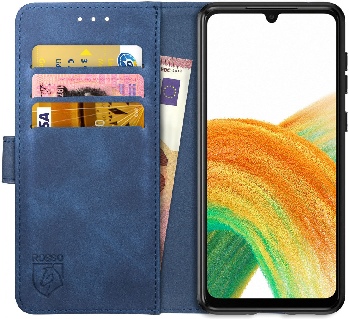 Rosso Element Samsung Galaxy A33 Hoesje Book Cover Wallet Blauw afbeelding 1