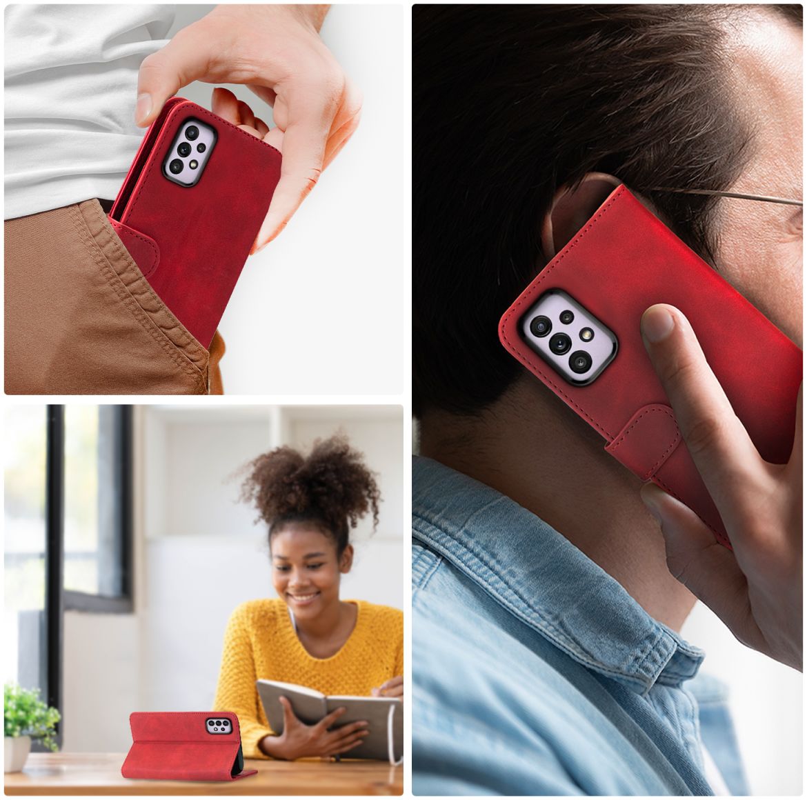Rosso Element Samsung Galaxy A33 Hoesje Book Cover Wallet Rood afbeelding 5