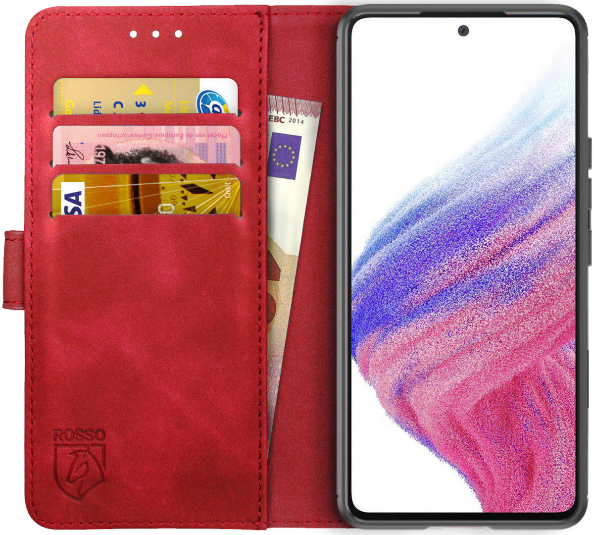 Rosso Element Samsung Galaxy A53 Hoesje Book Cover Rood afbeelding 1