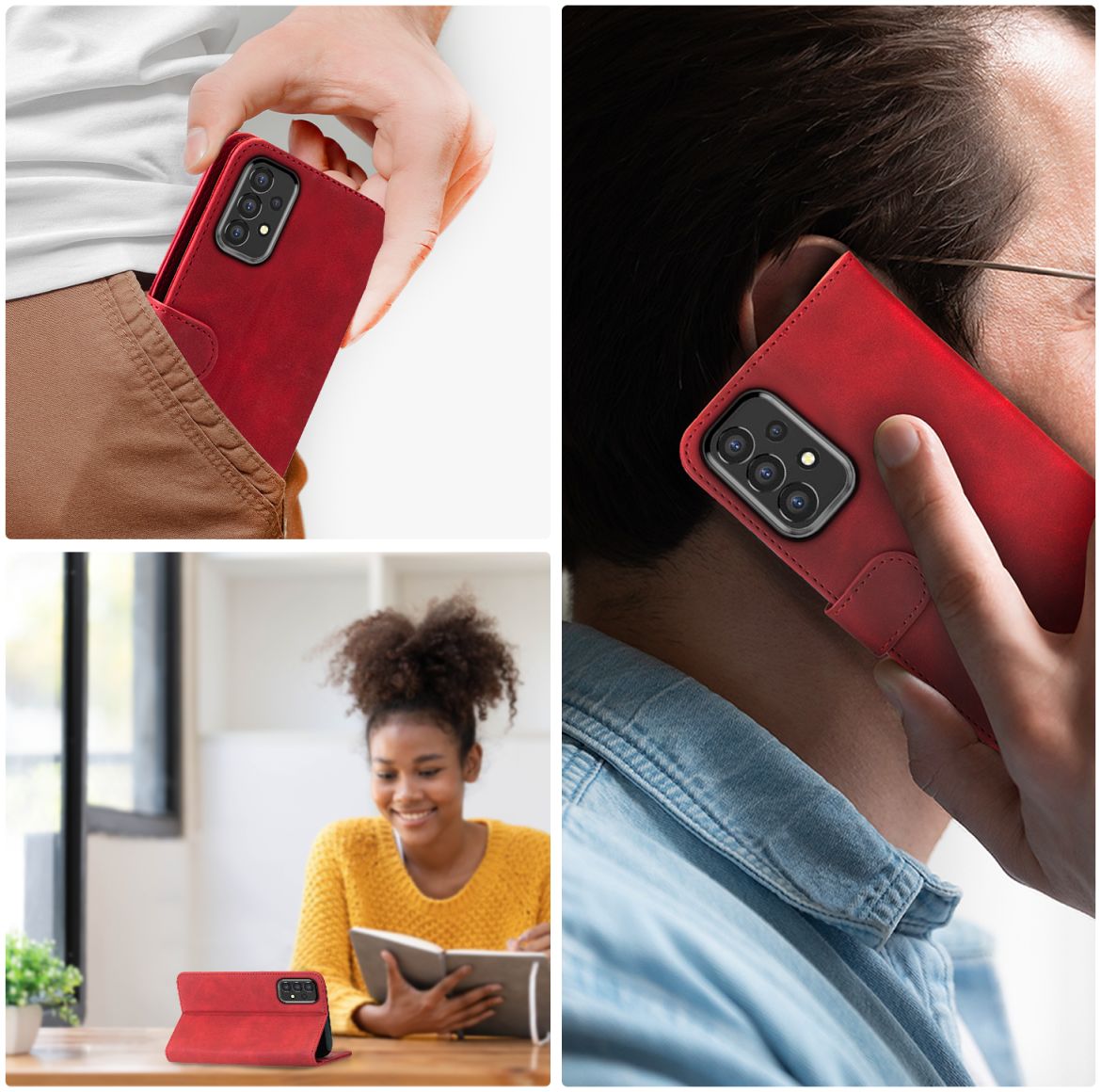 Rosso Element Samsung Galaxy A53 Hoesje Book Cover Rood afbeelding 5