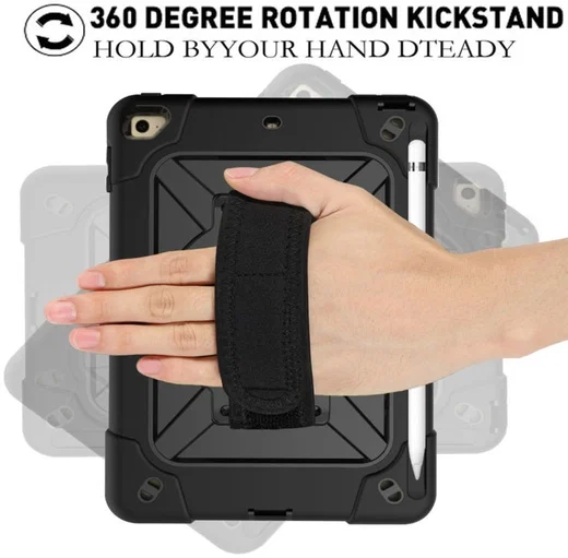 Apple iPad Mini 4/5 Hoes met Screen Protector en Handriem Zwart afbeelding 9