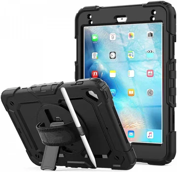 Apple iPad Mini 4/5 Hoes met Screen Protector en Handriem Zwart