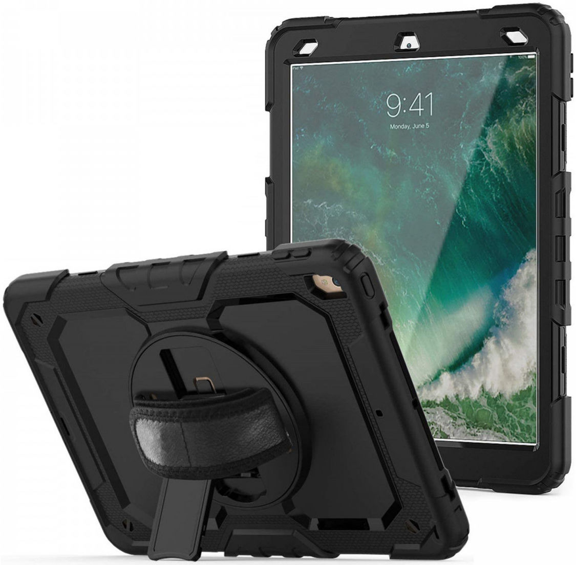 Apple iPad Pro 10.5 (2019) Hoes met Screen Protector en Handriem Zwart afbeelding 1