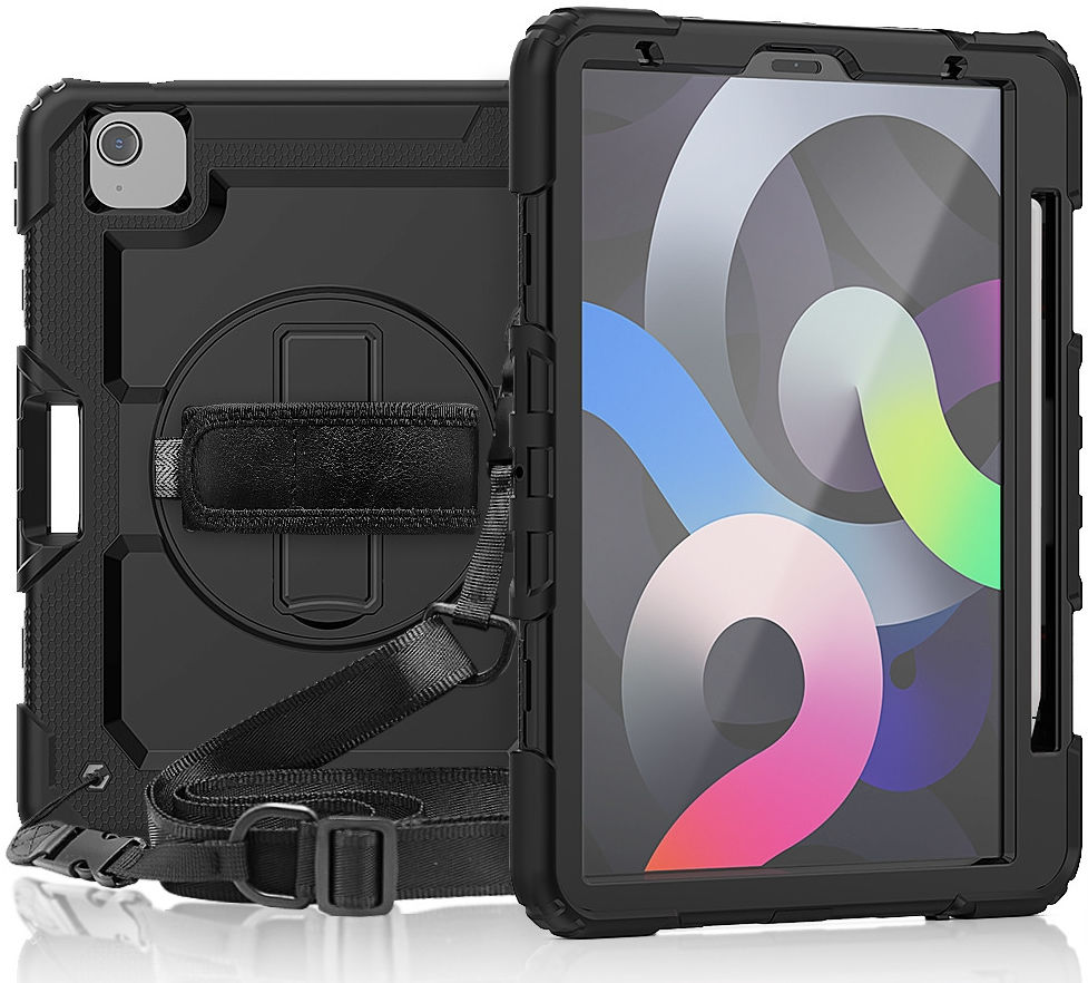 Apple iPad Air (2020/2022) Hoes met Screen Protector en Handriem Zwart afbeelding 15