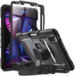 Apple iPad Pro 11 Hoes met Screen Protector en Handriem Zwart afbeelding