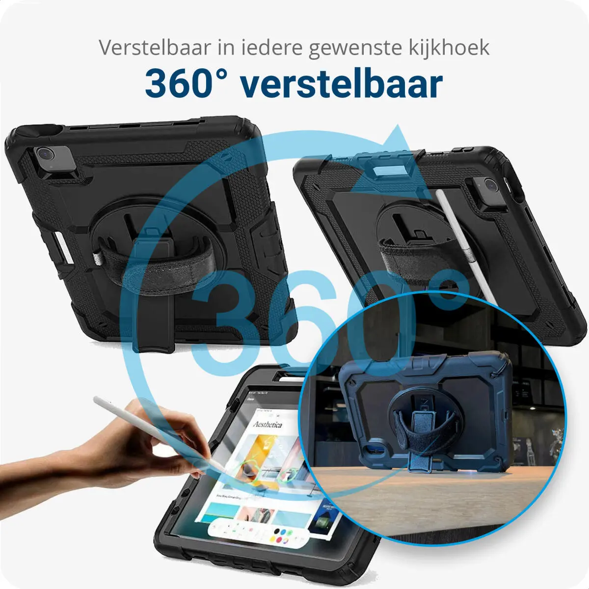 Apple iPad Pro 11 Hoes met Screen Protector en Handriem Zwart afbeelding 4