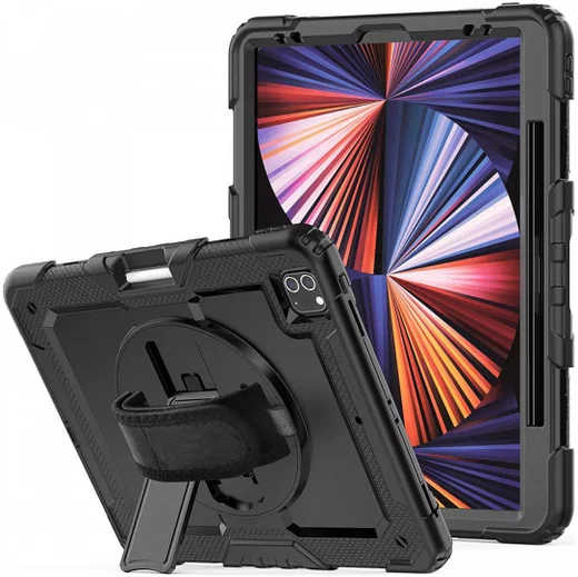 Apple iPad Pro 12.9 Hoes met Screen Protector en Handriem Zwart afbeelding 1