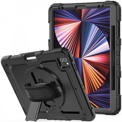 Apple iPad Pro 12.9 Hoes met Screen Protector en Handriem Zwart afbeelding