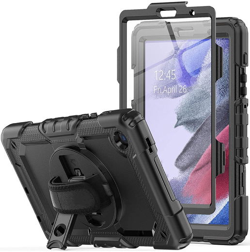 Samsung Galaxy Tab A7 Lite Hoes met Screen Protector en Handriem Zwart afbeelding 13