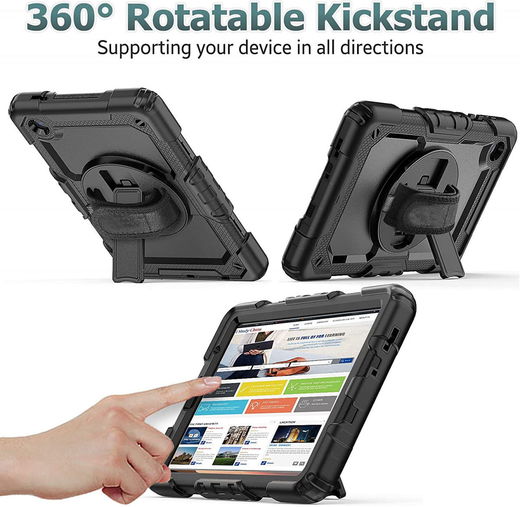 Samsung Galaxy Tab A7 Lite Hoes met Screen Protector en Handriem Zwart afbeelding 10