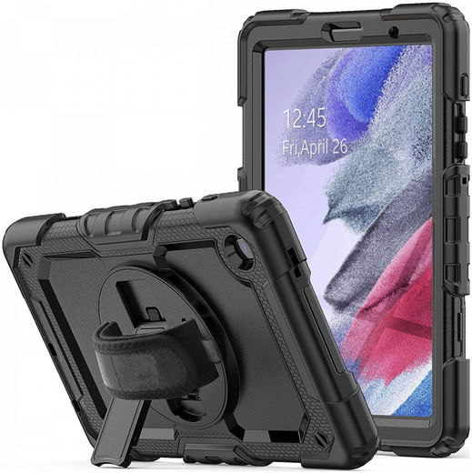 Samsung Galaxy Tab A7 Lite Hoes met Screen Protector en Handriem Zwart afbeelding 14