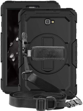 Samsung Galaxy Tab A 10.1 (2016) Hoes met Screen Protector en Handriem Zwart