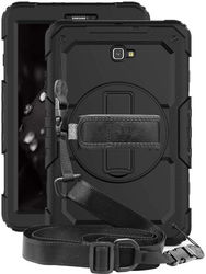 Samsung Galaxy Tab A 10.1 (2016) Hoes met Screen Protector en Handriem Zwart afbeelding