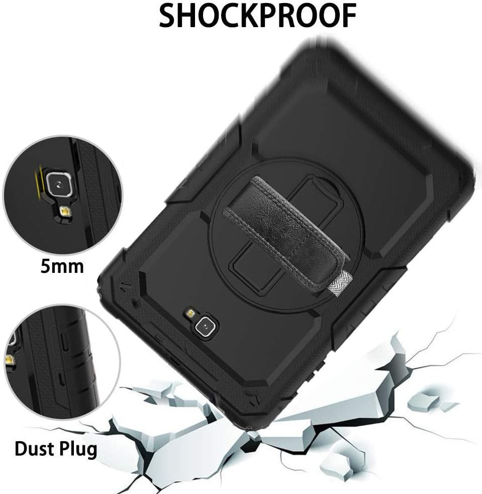 Samsung Galaxy Tab A 10.1 (2016) Hoes met Screen Protector en Handriem Zwart afbeelding 10