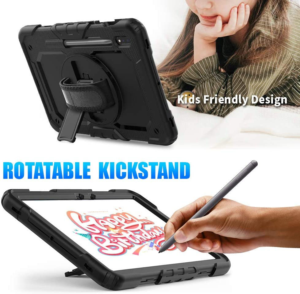 Samsung Galaxy Tab S7 Hoes met Screenprotector en Handriem Zwart afbeelding 10
