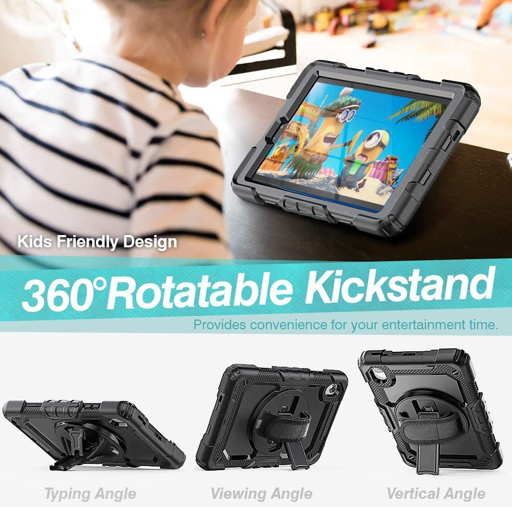 Lenovo Tab M8 Hoes met Screen Protector en Handriem Zwart afbeelding 10