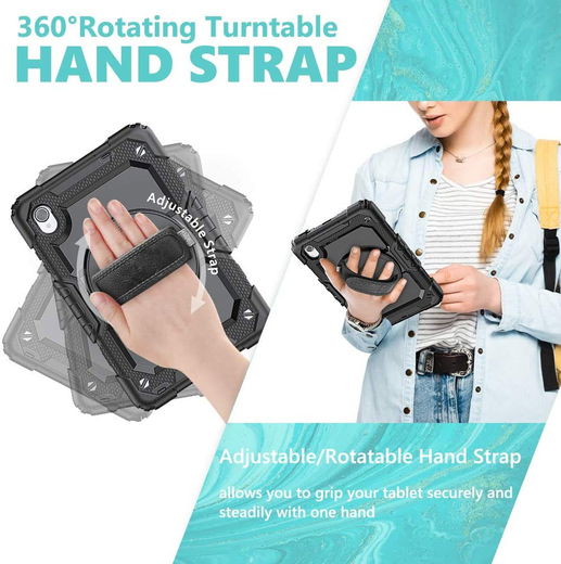 Lenovo Tab M8 Hoes met Screen Protector en Handriem Zwart afbeelding 11
