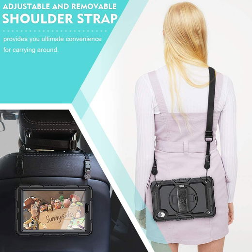 Lenovo Tab M8 Hoes met Screen Protector en Handriem Zwart afbeelding 12