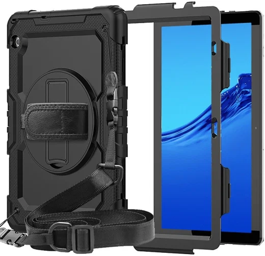 Huawei MediaPad T5 Hoes met Screen Protector en Handriem Zwart afbeelding 1
