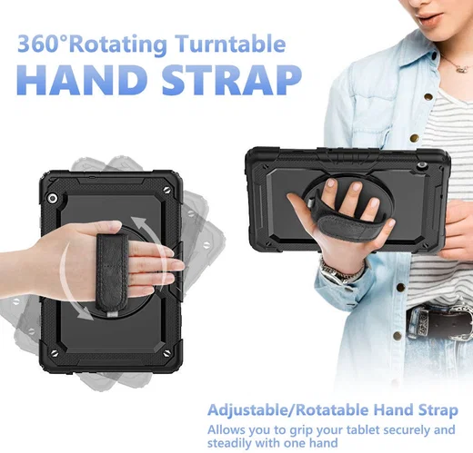 Huawei MediaPad T5 Hoes met Screen Protector en Handriem Zwart afbeelding 11