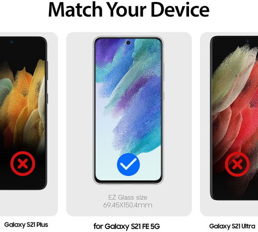 Whitestone EZ Glass Samsung Galaxy S21 FE Screen Protector (2-Pack) afbeelding 6