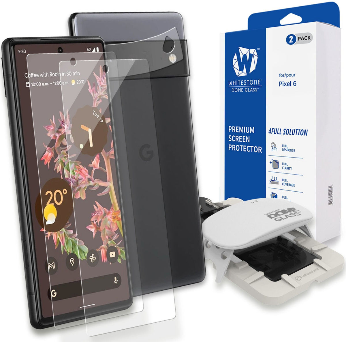 Whitestone Dome Glass Google Pixel 6 Screen Protector (2-Pack) afbeelding 1