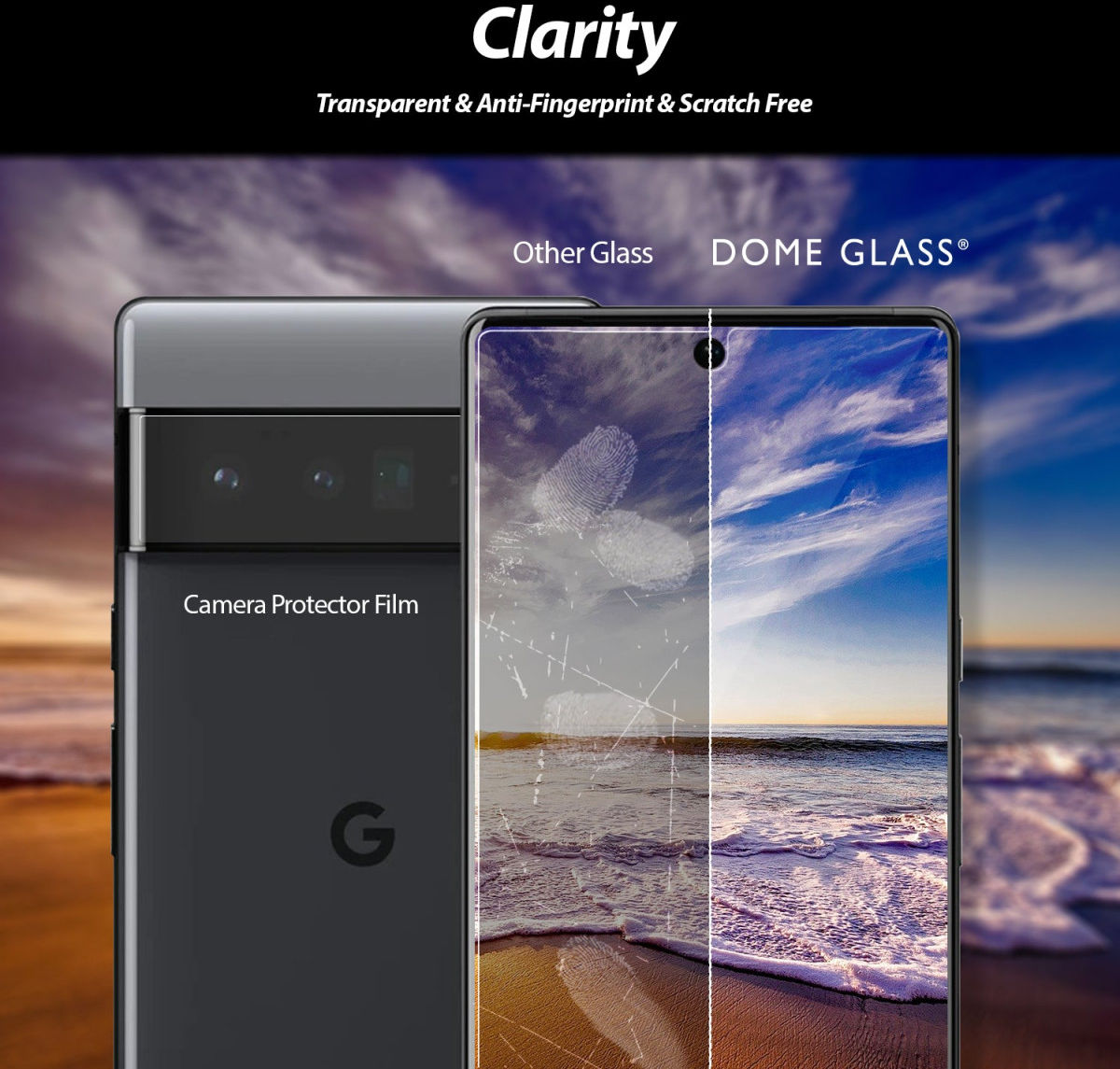 Whitestone Dome Glass Google Pixel 6 Screen Protector (2-Pack) afbeelding 5