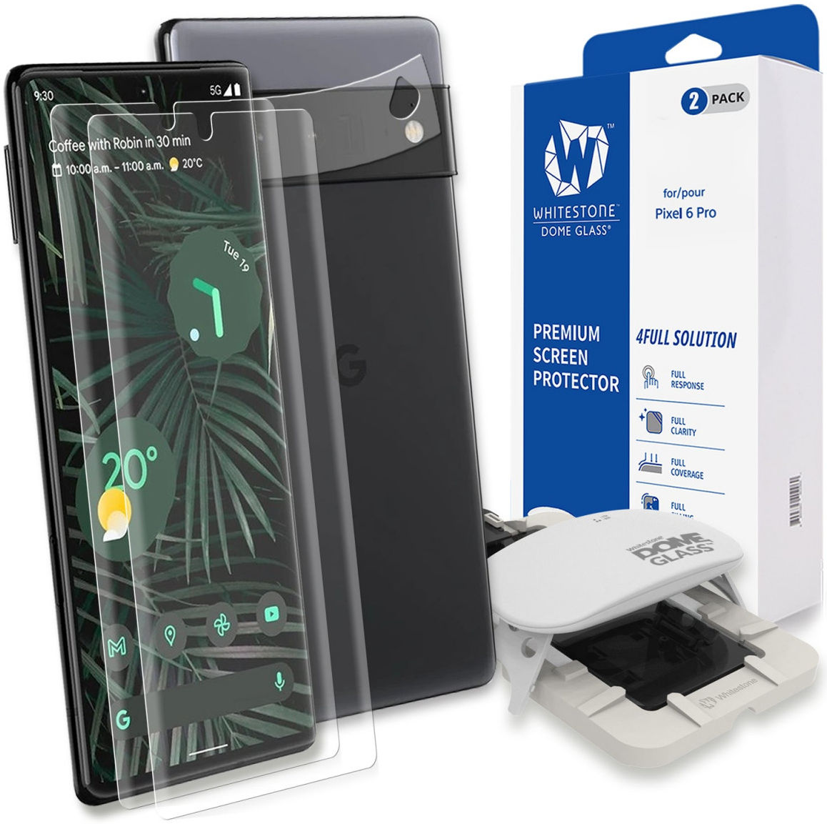 Whitestone Dome Glass Google Pixel 6 Pro Screen Protector (2-Pack) afbeelding 1