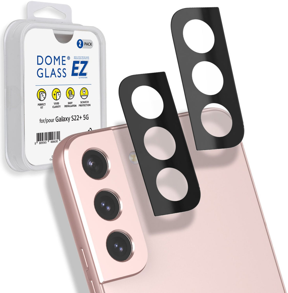 Whitestone Samsung S22 Plus Tempered Glass Camera Protector (2-Pack) afbeelding 1
