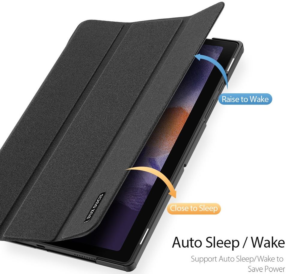 Dux Ducis Domo Samsung Galaxy Tab A8 Hoes Tri-Fold Book Case Zwart afbeelding 4