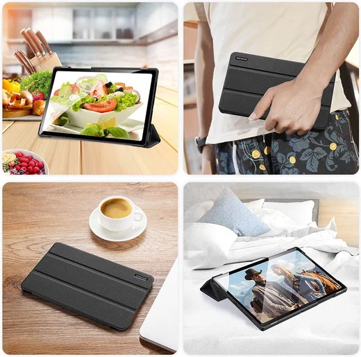 Dux Ducis Domo Samsung Galaxy Tab A8 Hoes Tri-Fold Book Case Zwart afbeelding 8