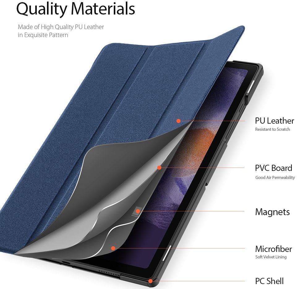 Dux Ducis Domo Samsung Galaxy Tab A8 Hoes Tri-Fold Book Case Blauw afbeelding 5