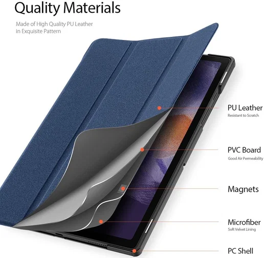Dux Ducis Domo Samsung Galaxy Tab A8 Hoes Tri-Fold Book Case Blauw afbeelding 5
