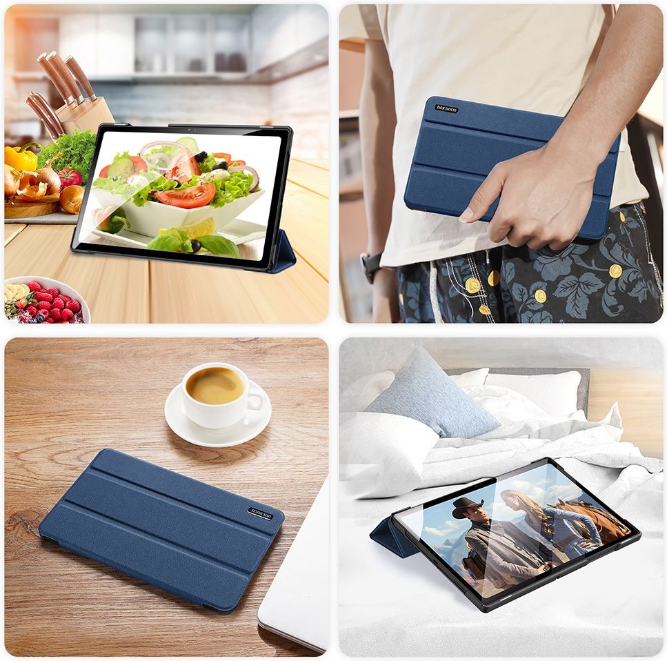 Dux Ducis Domo Samsung Galaxy Tab A8 Hoes Tri-Fold Book Case Blauw afbeelding 9