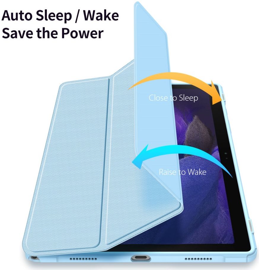 Dux Ducis Toby Samsung Galaxy Tab A8 Hoes Tri-Fold Book Case Blauw afbeelding 3