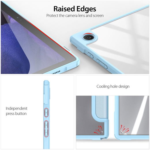 Dux Ducis Toby Samsung Galaxy Tab A8 Hoes Tri-Fold Book Case Blauw afbeelding 4