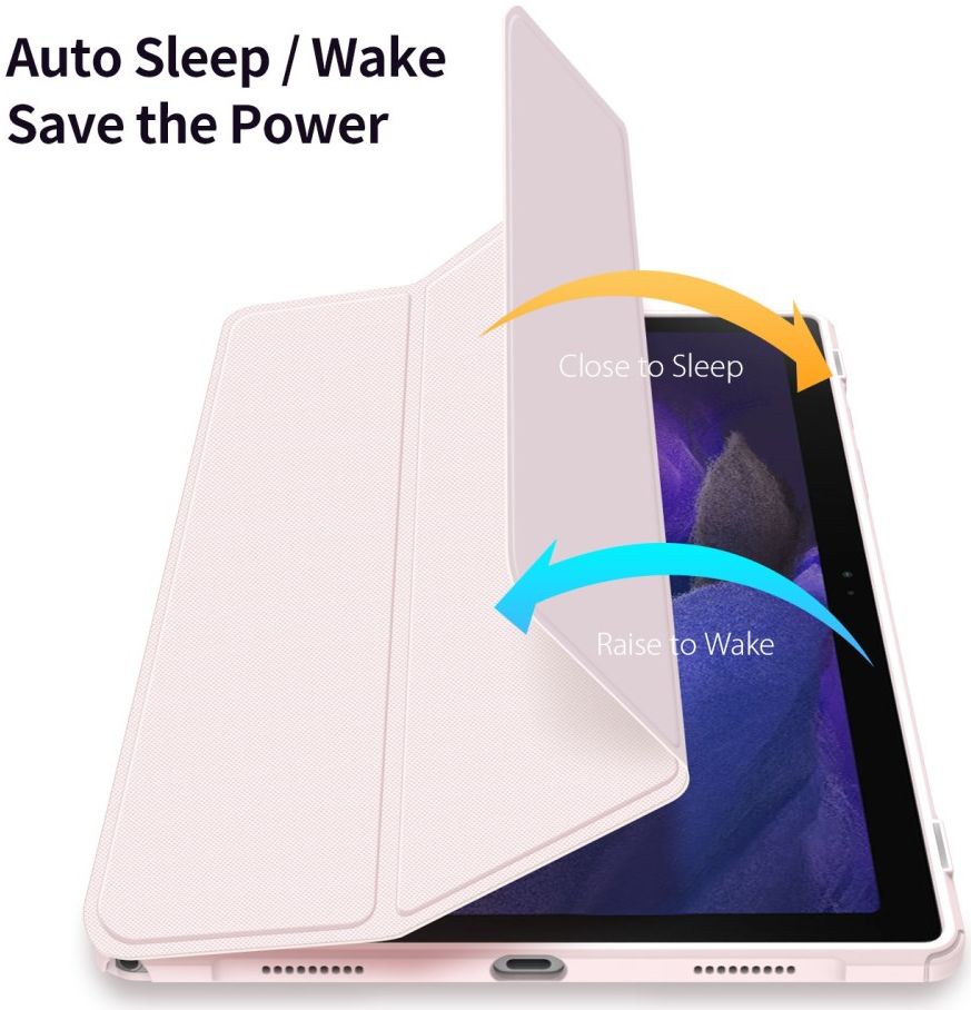 Dux Ducis Toby Samsung Galaxy Tab A8 Hoes Tri-Fold Book Case Roze afbeelding 5
