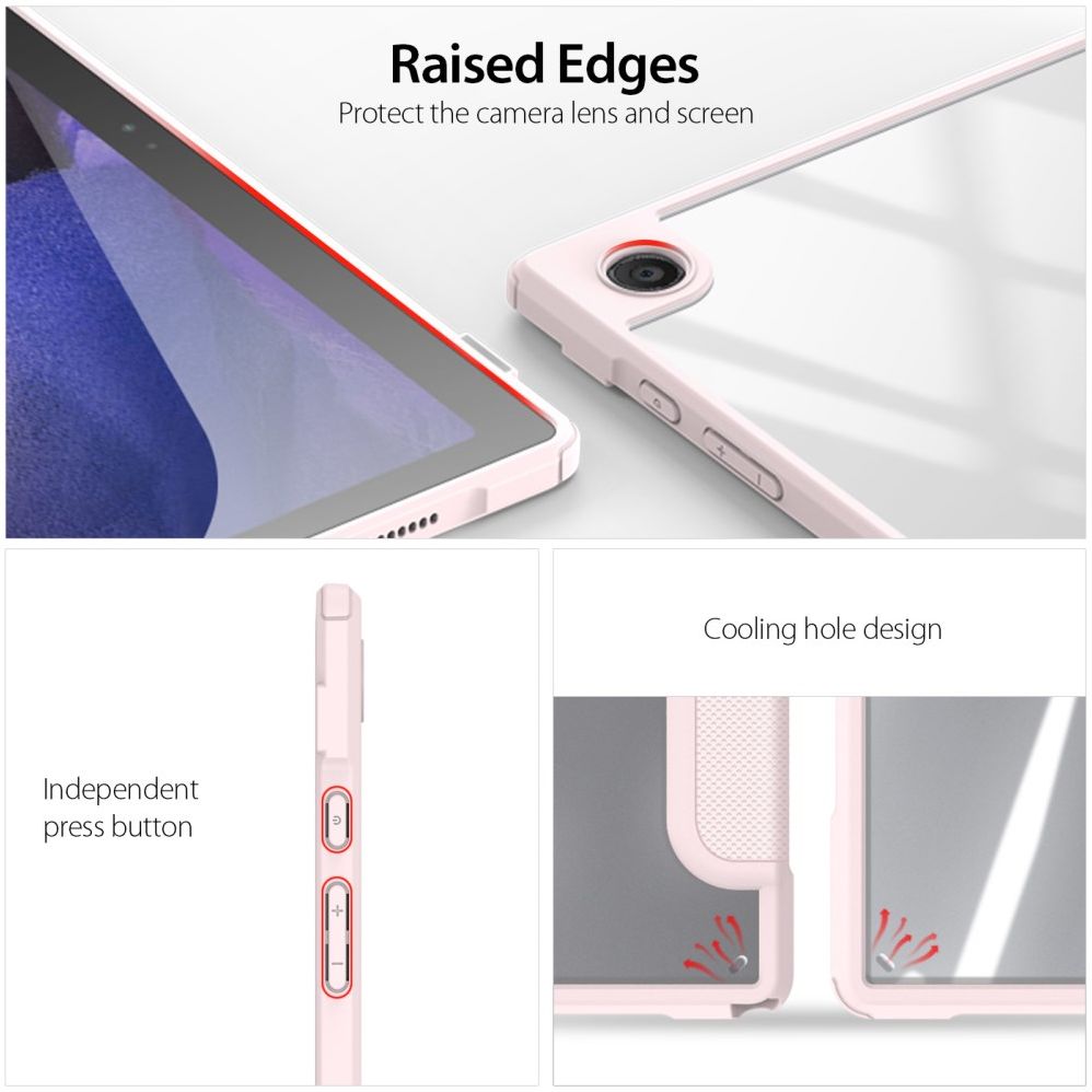 Dux Ducis Toby Samsung Galaxy Tab A8 Hoes Tri-Fold Book Case Roze afbeelding 6
